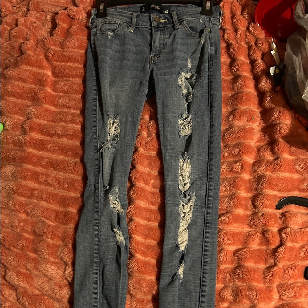 Hollister Ripped Blue Skinny Jeans